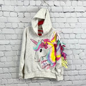 JoJo Siwa Unicorn Hoodie with fringe sz 6/6x 🦄